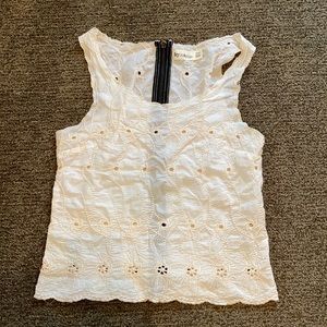 By Corpus cream tank with exposed back zip